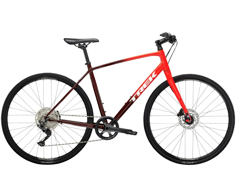 Trek FX 3 Disc Hybrid Bike 2023 - Viper Red to Cobra Blood Fade