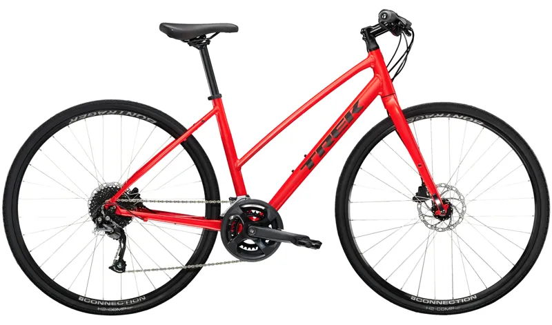 Trek FX 2 Disc Stagger Womens Hybrid Bike 2023 Viper Red